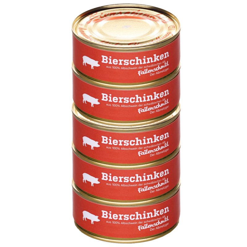 Failenschmid Dosenwurst Schinkenwurst 5x 200g Wurstdosen Vorrats-Set,