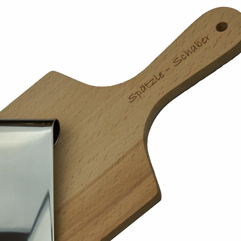 Spätzleschaber Set Aus Buchenholz - Mit Edelstahl Schaber Für Originale Spätzle